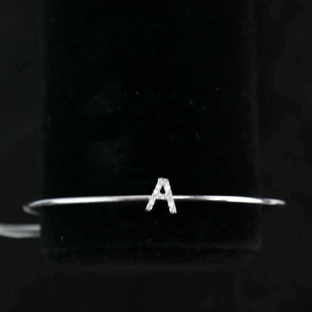 LaSoula Diamond Initial A‎ Pendant Bracelet Silver